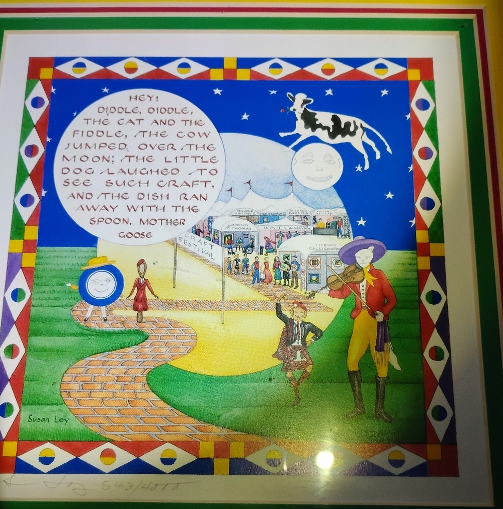 Hey Diddle Diddle Nursery Rhymes Framed Art